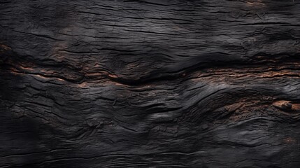 Texture of burnt ebony, background with charred wood, texture of burnt bark