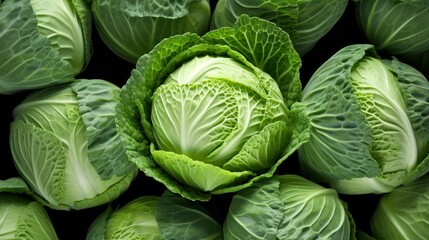 Fototapeta premium a close up of a bunch of lettuce on a black background with lots of green leafy lettuce.