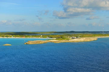 Foto op Plexiglas Half Moon Cay aerial view. This island is also called Little San Salvador Island located in the Bahamas.  © Wangkun Jia