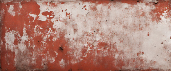 Weathered red and white rustic scratched metal background banner
