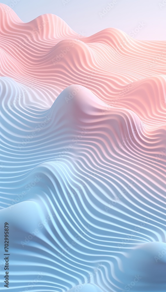 Poster abstract winter pastel lines background with soft gradient and ethereal color palette