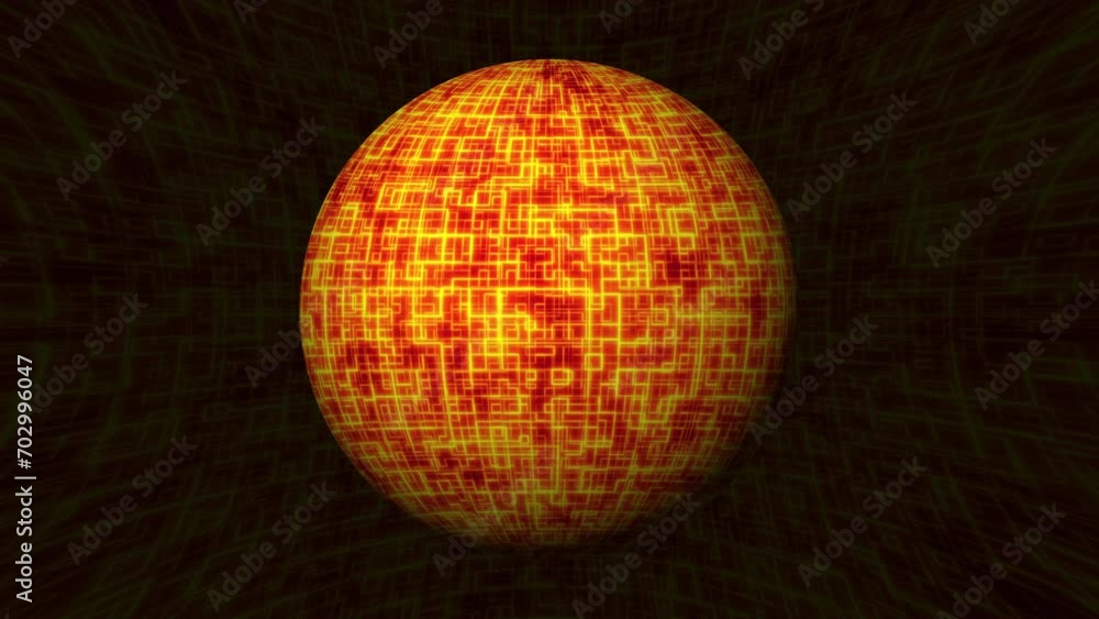 Poster abstract digital sphere. computer generated 3d render
