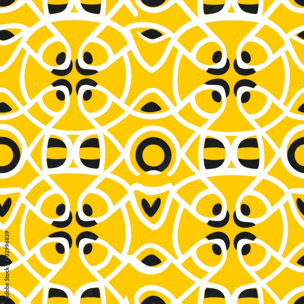Poster stylish and modern abstract geometric seamless pattern with a vibrant array of yellow colors