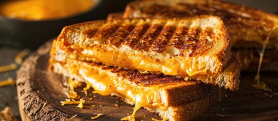 Grilled cheese sandwiches: crispy outside, chewy inside. - Powered by Adobe