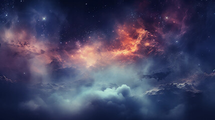 Fototapeta premium Majestic Space and Galaxy Themed Background with Stars and Nebulae