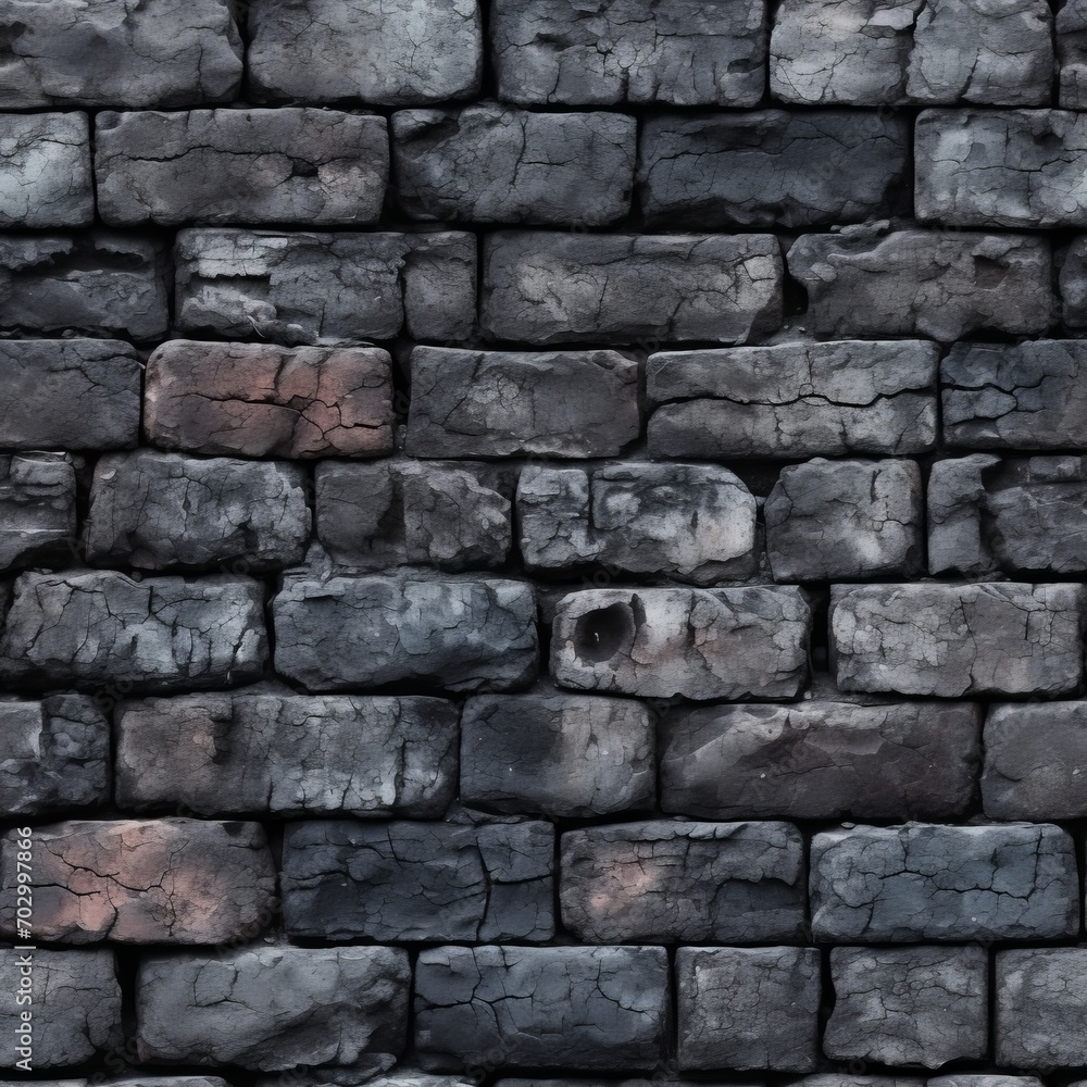 Poster abstract black brick wall texture seamless pattern for versatile design and background purposes
