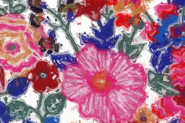 Oil paintings and various flowers, chrysanthemums, mushrooms, and animals are beautiful
