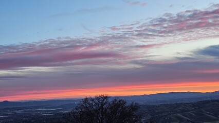 sunrise over the mountains
