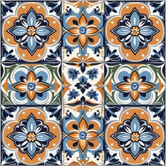Mediterranean blue tile patterns, Portuguese tile patterns, ceramic tile pattern for kitchen, bathroom, 