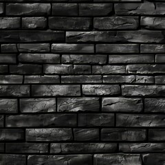 Abstract seamless black brick wall texture pattern background for design and decoration purposes