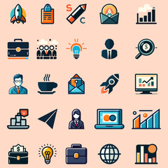 set of business icons
