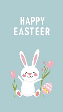 Easter greeting card with the text happy easter