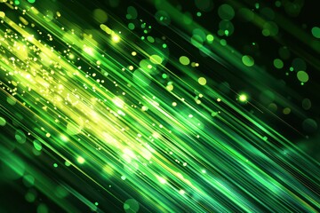 Abstract green technology background with burst line lights and a dynamic speed effect.
