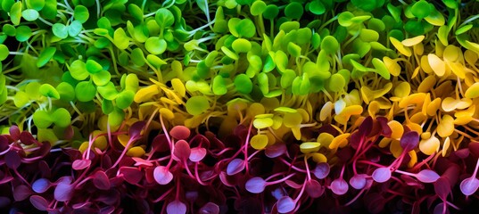 Colorful and textured microgreens, showcasing their delicate beauty and nutrient rich appeal