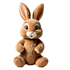 Obraz premium cute stuffed bunny isolated against transparent background 