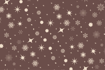 Snow hand drawn seamless pattern Christmas design. Vector illustration. 