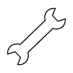 wrench tool icon over white background, Household appliance icons in line style. Suitable for design to introduce carpentry tools. Coloring educational media with a tool theme