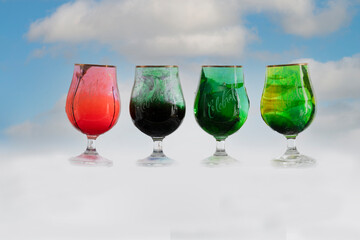 Four glasses in the sky