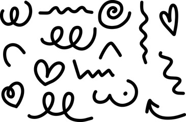 Set of simple abstract and geomtric and organic freeform shapes. Vibrant colors. On white background