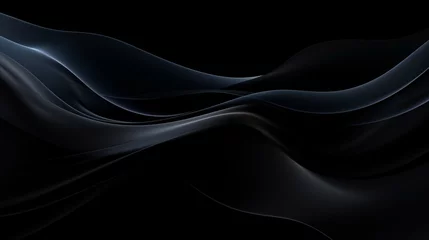 Foto op Plexiglas Dynamic and mesmerizing abstract black wavy background with a captivating textured pattern © Ilja