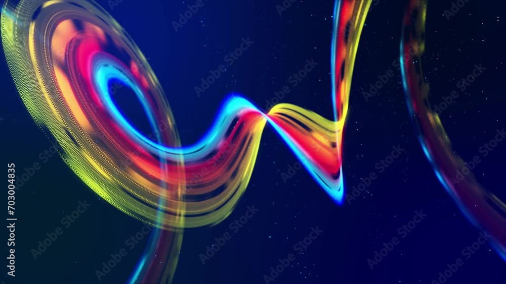 Poster surface composed of luminous particles that form a spiral structure. captivating seamless looped ani
