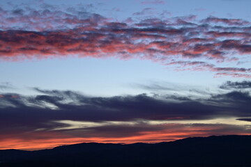 sunset over the mountains