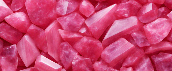 Rhodochrosite, colorful background, crystals nugget. Crystal texture. Beautiful natural color pink background. Extreme closeup, beautiful jewel background. Small focus size. Macro - obrazy, fototapety, plakaty