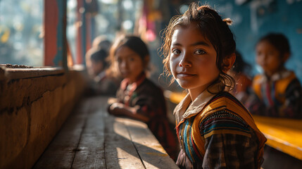 classroom with latin american students