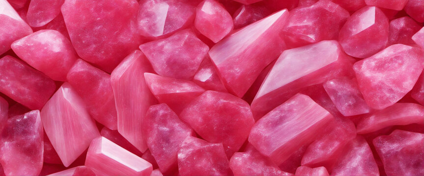 Pink Rhodochrosite Crystal Nugget on Colorful Background