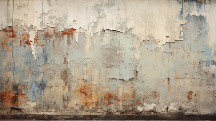 Obraz premium Rustic Wall with Peeling Paint Capturing the Essence of Time-Worn Beauty
