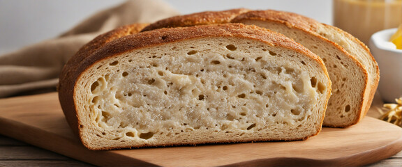 Delicious and Healthy Homemade Honey Whole Grain Bread - obrazy, fototapety, plakaty