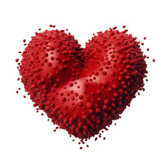shape of a valentine heart with dark red dots and blurry dots - bacterial art