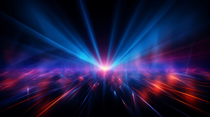 Spectacular Blue and Red Laser Lights in a Dynamic Show
