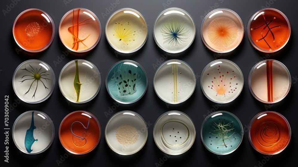 Poster a set of nine plates with different designs on them, each of which has a different design on one of 