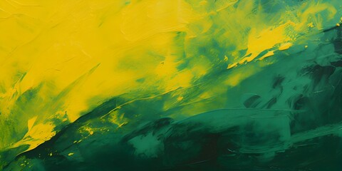Obraz na płótnie Canvas Abstract vibrant green and yellow background painting. Brush strokes on canvas. Hand drawing oil painting. Abstract background. Oil painting on canvas. Colored texture. Copy space. Generative AI