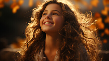 Fototapeta premium portrait of a girl smiling