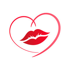 lips with heart