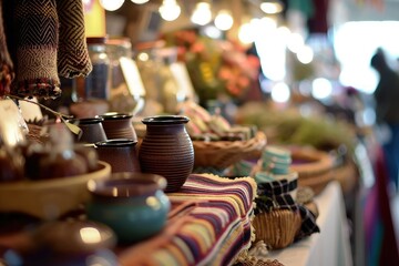Artisanal craft fair showcasing handmade goods and local talents