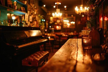 Atmospheric jazz night in a cozy, dimly lit club