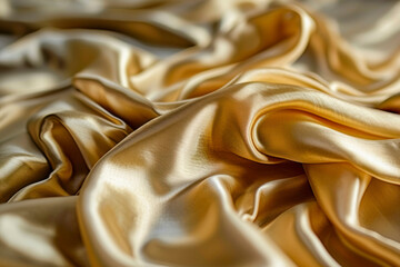 Light pale brown yellow silk satin. Gradient. Dusty gold color.