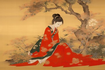 japanese art female, edo period 