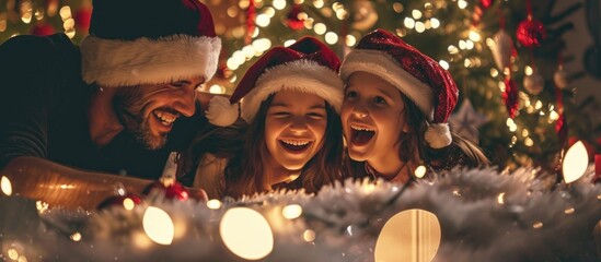 Joyful family celebrating Christmas and cherishing their time together