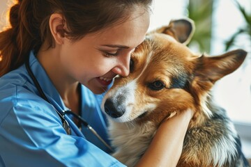 Veterinarian caring for animals with compassion, their medical expertise and love for creatures ensuring health and happiness.