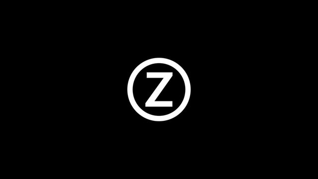 Alphabetical logo animation, Capital letter "Z" in a circle.