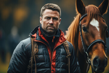 Obraz premium man with horse