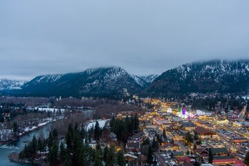 Leavenworth, Washington evening in December