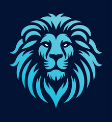 Obraz premium Lion head logo template design line art vector illustration isolated on white and dark backgrounds. Lion face with mane hair brand identity logotype design.