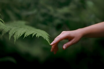hand holding a leaf