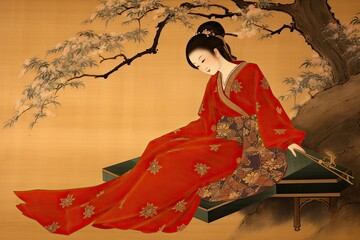 japanese art female, edo period 
