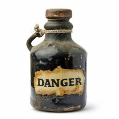 An Old Bottle with the Word Danger" Written on It"